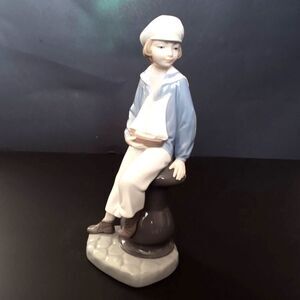 Lladro Vintage "Boy With Yacht" #4810 Porcelain Figurine